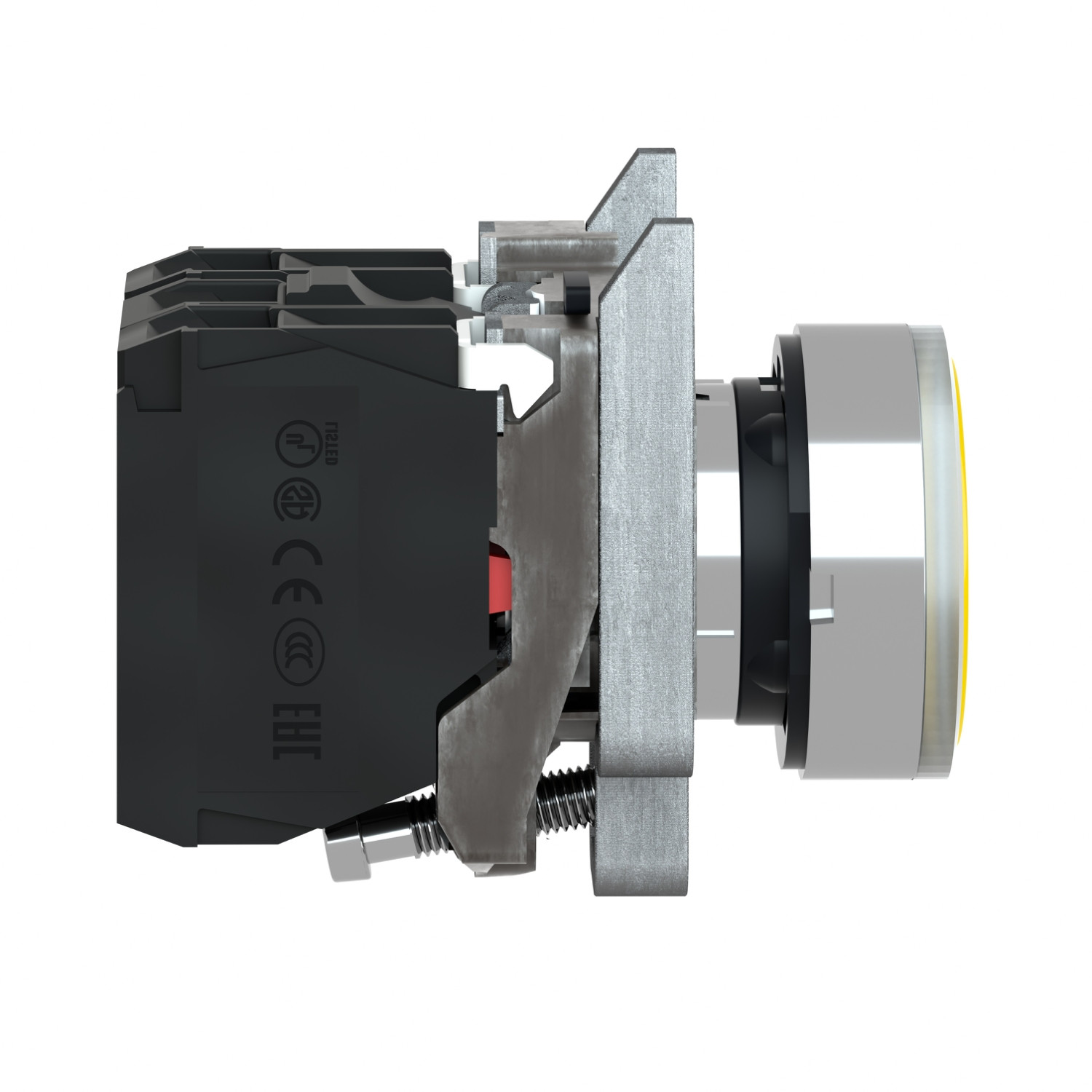 Schneider XB4BW3565 | Illuminated push button, metal, flush, orange, Ø22, spring return, <= 250 V, 1 NO + 1 NC - Image 3