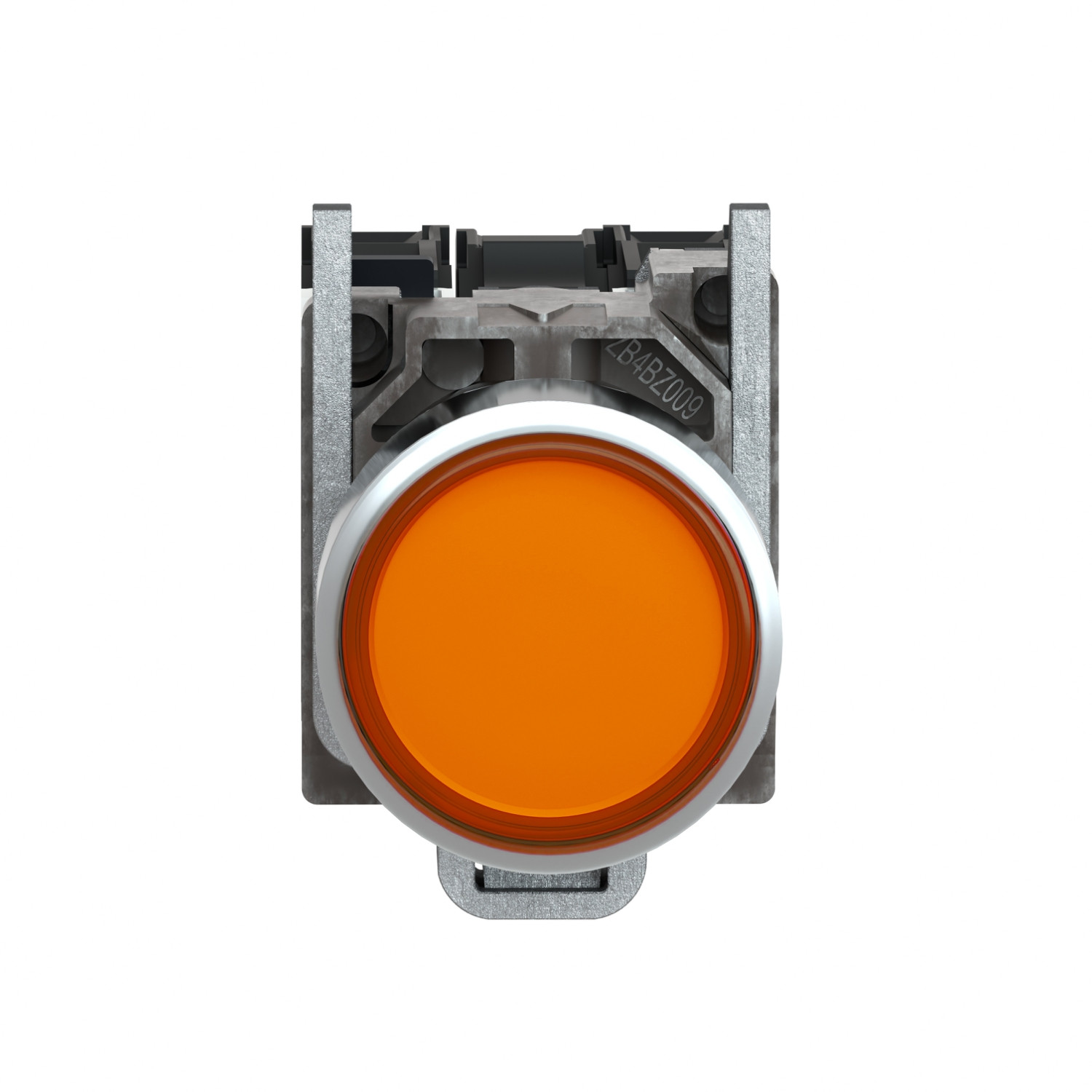 Schneider XB4BW35M5 Harmony | Illuminated push button, metal, flush, orange, Ø22, spring return, 230...240 V AC, 1 NO + 1 NC - Image 6