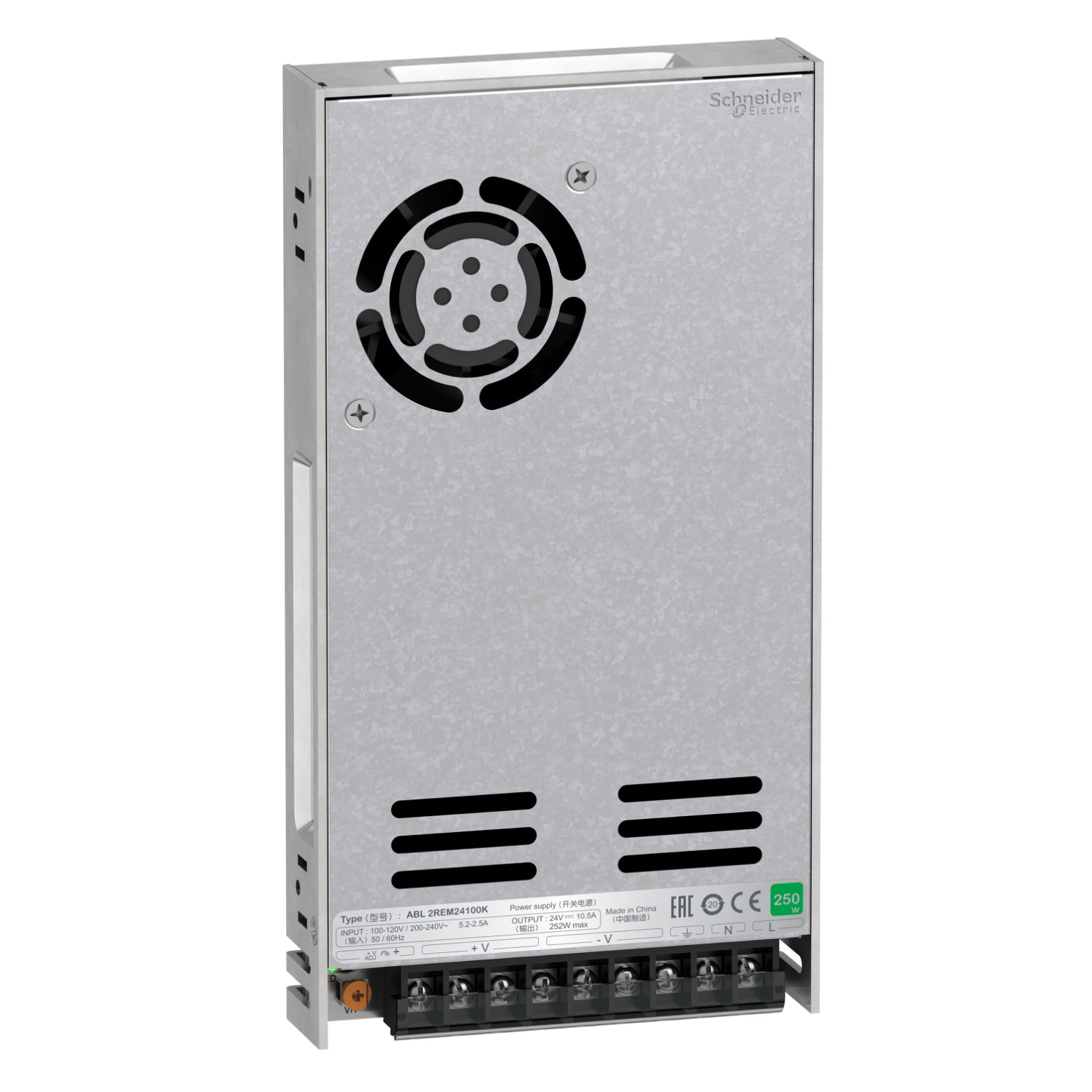 Schneider ABL2REM24100K | Single phase power supply, 100...240V input, 24V DC output, 252W, 10,5A