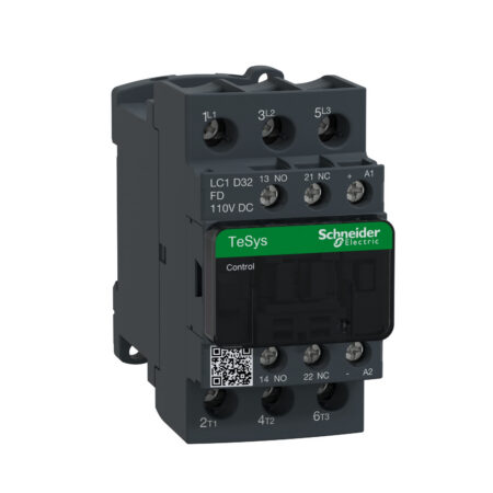 Schneider LC1D32FD Contactor | TeSys D contactor - 3P(3 NO) - AC-3 - <= 440 V 32 A - 110 V DC coil