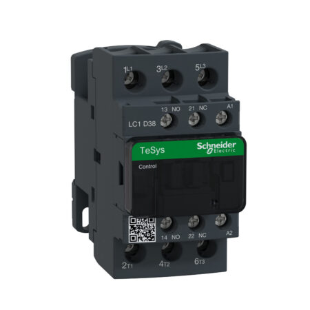 Schneider LC1D38E7 Contactor | TeSys D - 3P(3 NO) - AC-3 - <= 440 V 38 A - 48 V AC 50/60 Hz coil