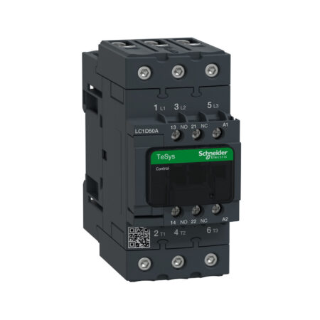 Schneider LC1D50AM7 Contactor | TeSys D  - 3P(3 NO) - AC-3 - <= 440 V 50 A - 220 V AC 50/60 Hz coil