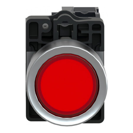 Schneider XA2EW34M1 | Red flush complete illum push-button - Ø22 - flush - 220V AC - 1NO