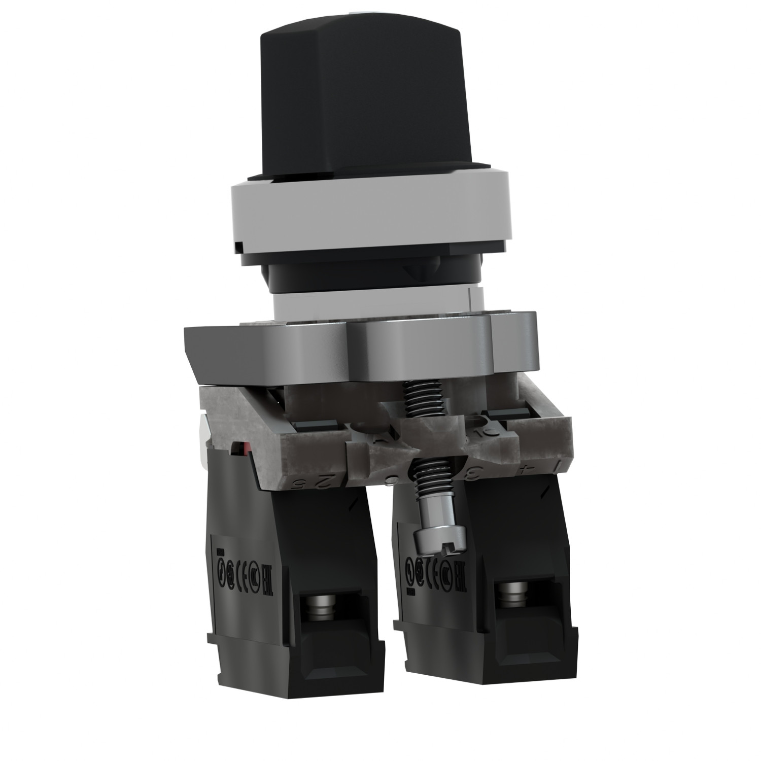 Schneider XB4BD25 Harmony | Selector switch, metal, black, Ø22, 2 positions, stay put, 1 NO+1 NC - Image 4