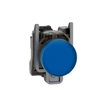 Schneider XB4BVM6 Harmony | Pilot light, metal, blue, Ø22, plain lens with integral LED, 230...240 VAC